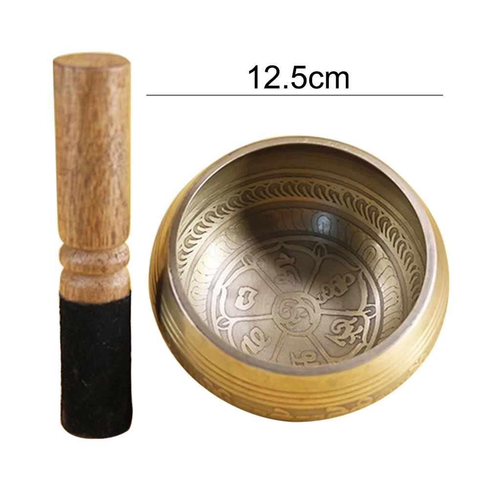 12CM Тибетская Поющая чаша для йоги Поющая чаша для медитаций Гималайская ручная чеканка медитация Звуковая терапия массаж домашний орнамент - Цвет: 12CM