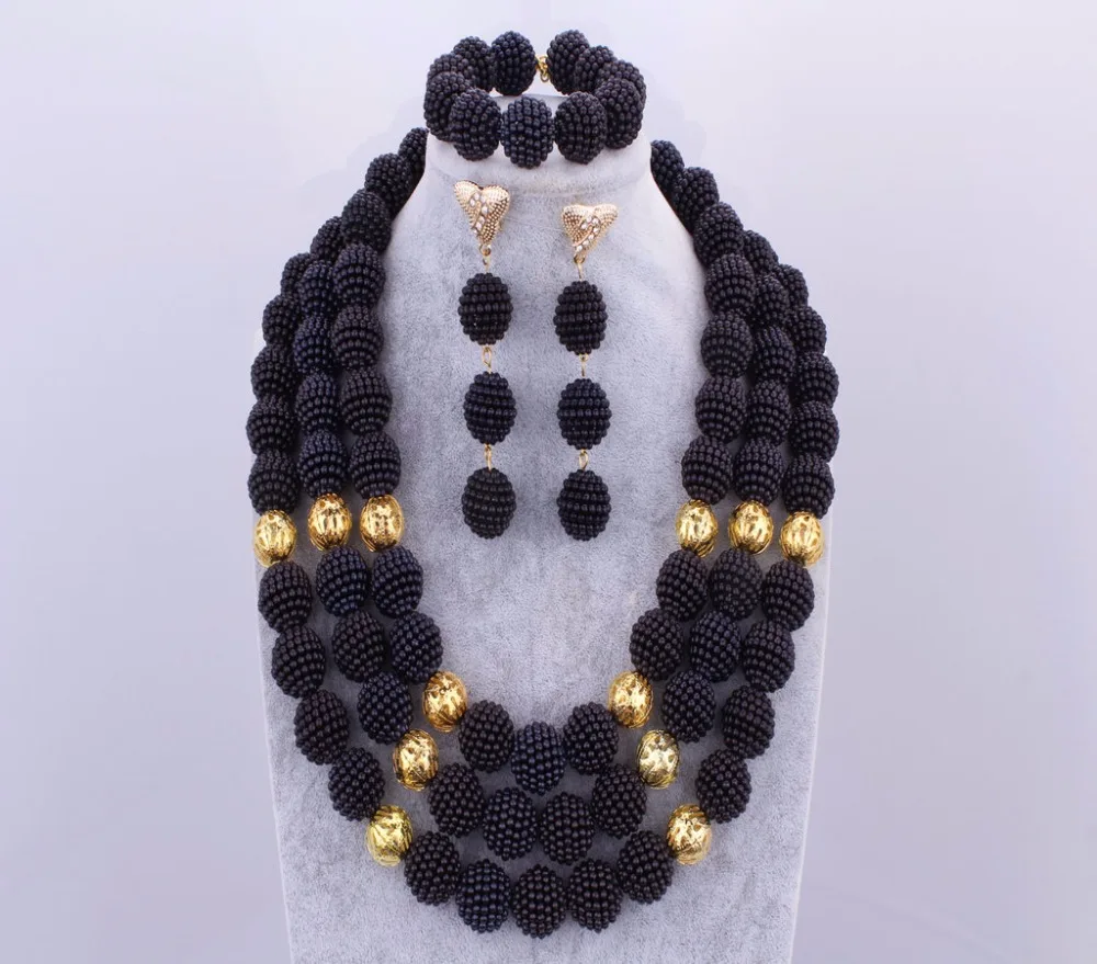 Великолепный мяч 3 три слоя ювелирные изделия африканские бусы комплекты