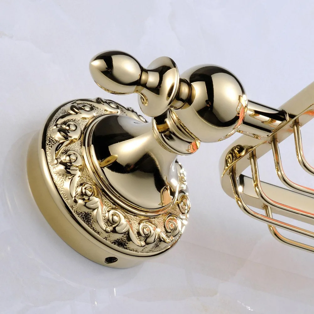 Бесплатная доставка античная латунная корзина для мыла с отделкой Ti-PVD