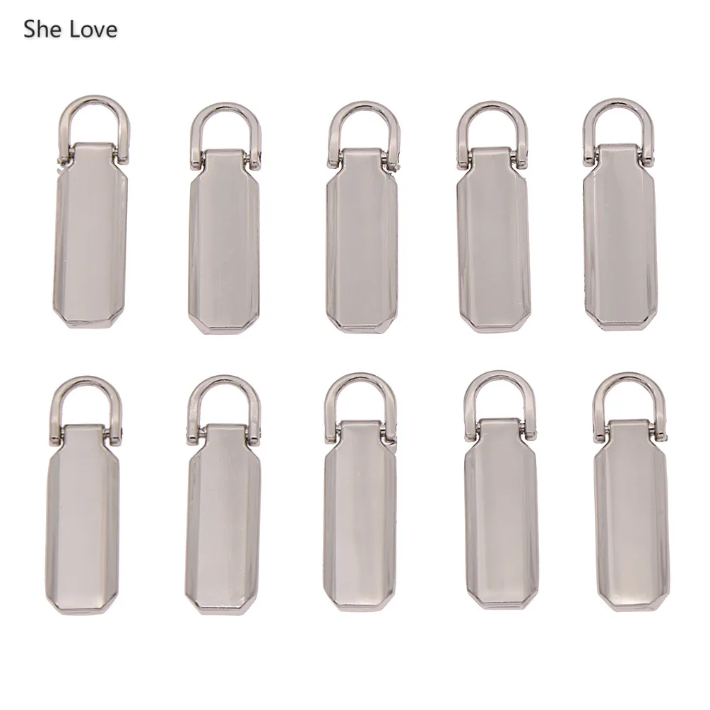 Steel color She Love, 10 шт./лот, съемные, 3#5#, металлические застежки-молнии для шитья, бегунки, молнии, аксессуары для рукоделия - Цвет: Steel color
