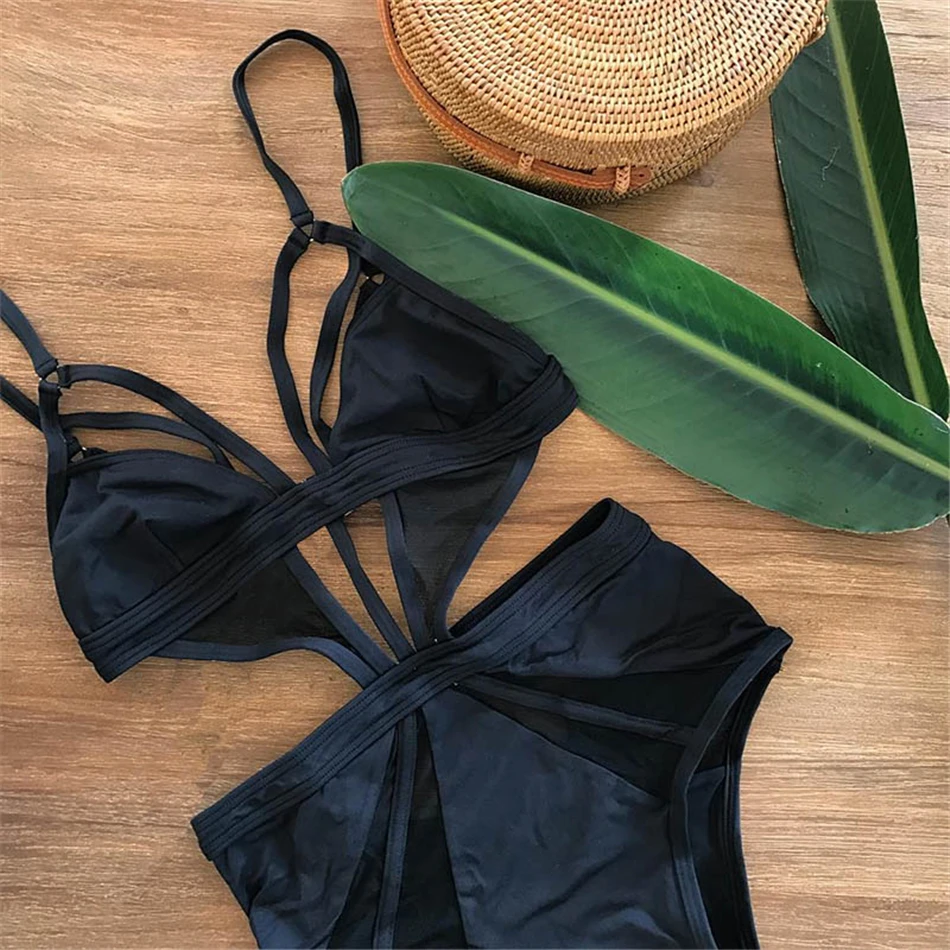 Соблазнительный Цельный купальник для женщин прозрачный боди Женский Монокини