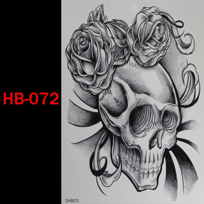 Временная татуировка с розовым черепом водонепроницаемая для мужчин и женщин 3D