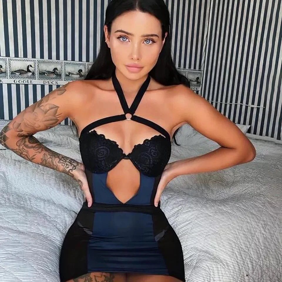 2020 новые модные кружевные бандажные платья на тонких бретельках без рукавов с v