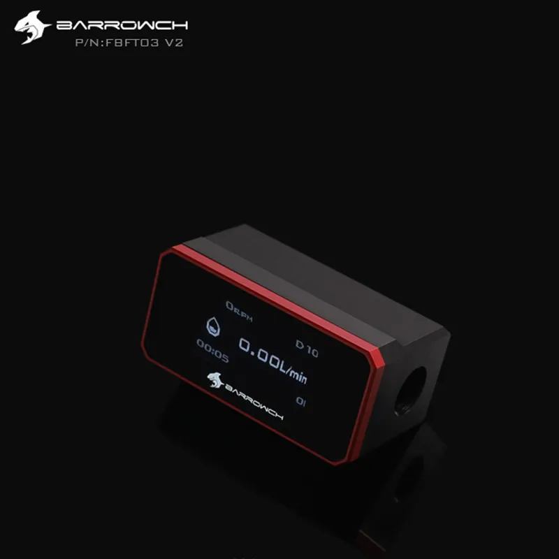 Barrowch цифровой дисплей с водяным охлаждением трубопровода мониторинг потока OLED расходомер FBFT03 V2 - Цвет лезвия: Красный