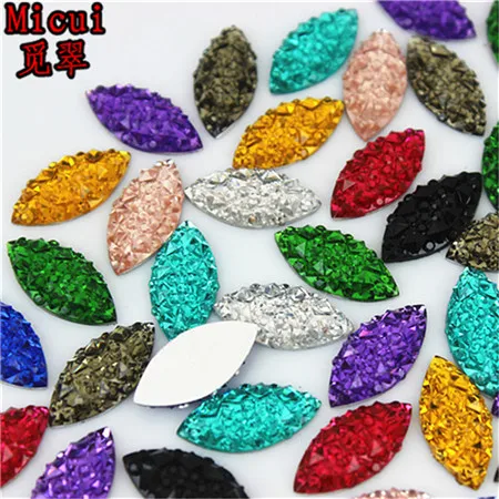 Mix color Micui 100 шт 7*15 мм кристалл смолы стразы конский глаз кристаллы Камни аппликация без горячей фиксации для поделок одежды MC786 - Цвет: Mix color