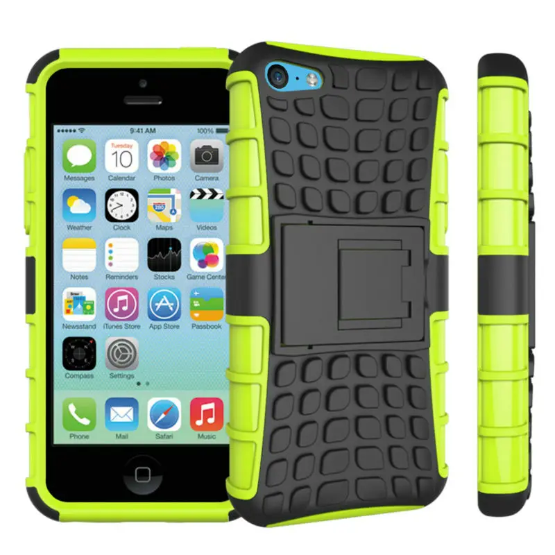 1 ШТ. Телефон Case Для Apple iPhone 5C Случаи Luxury Hybrid PC & ТПУ Держатель Стенд Стиль
