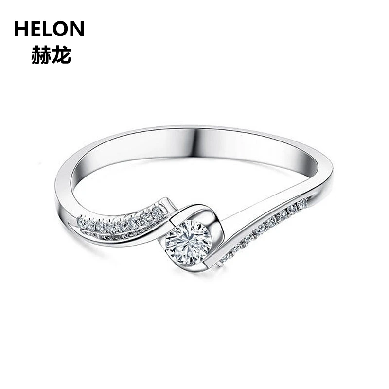 0.15ct SI/H Natural Diamonds Engagement Wedding Ring for Women Solid 14k White Gold Anniversary Party Fine Lover Gift | Украшения и