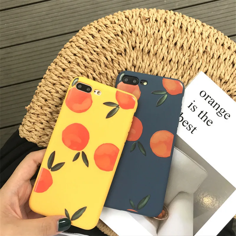 JAMULAR ретро оранжевый чехол для телефона с принтом iPhone XS MAX X XR 7 8 6 6S Plus фрукты Мягкая