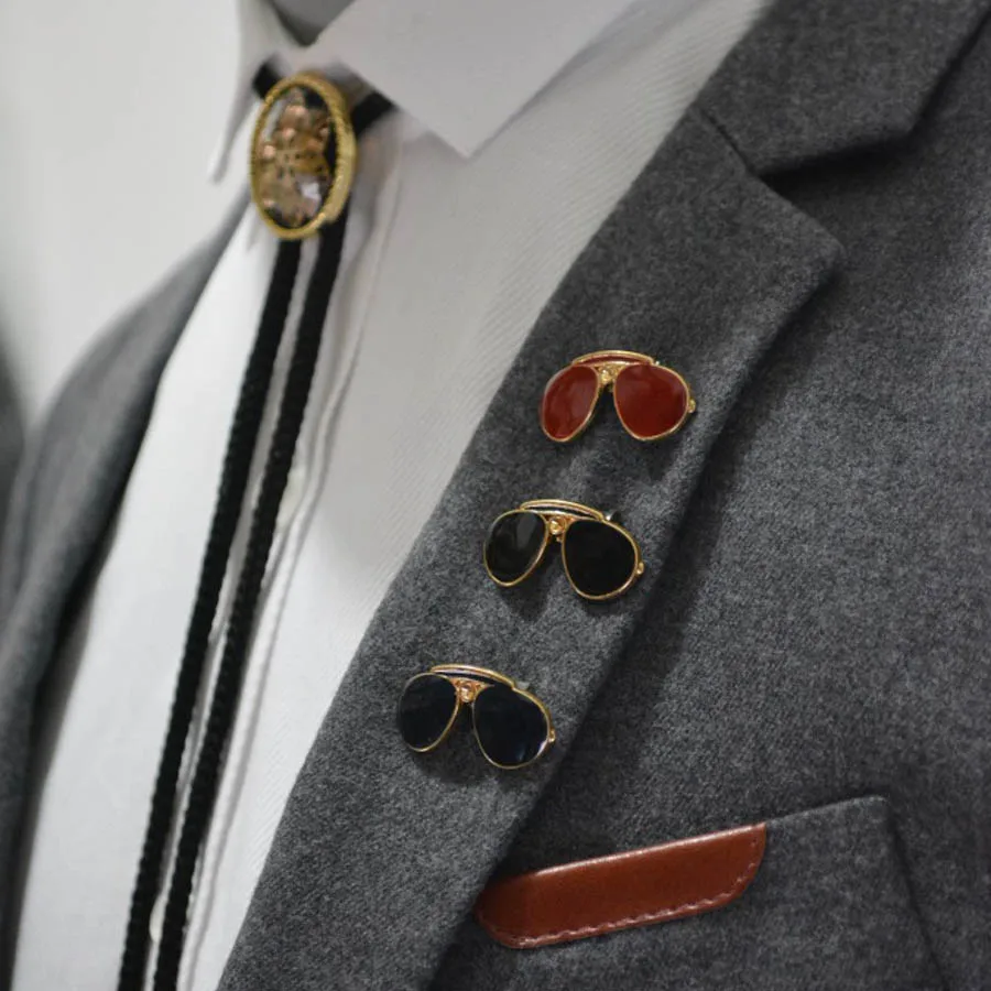 2018 модные ювелирные изделия новые уникальные бриллиантовые очки Мужская брошь