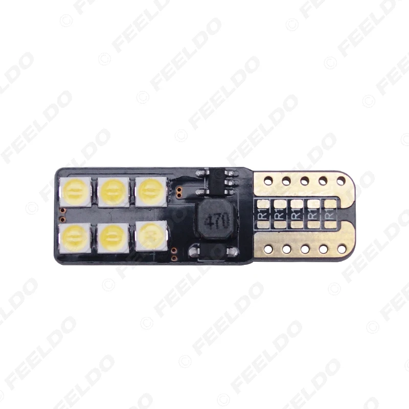 FEELDO 2 шт. 9V-30V T10 194 W5W без ошибок Canbus светодиодный Клин 2-Side 3030 12 Светодиодная