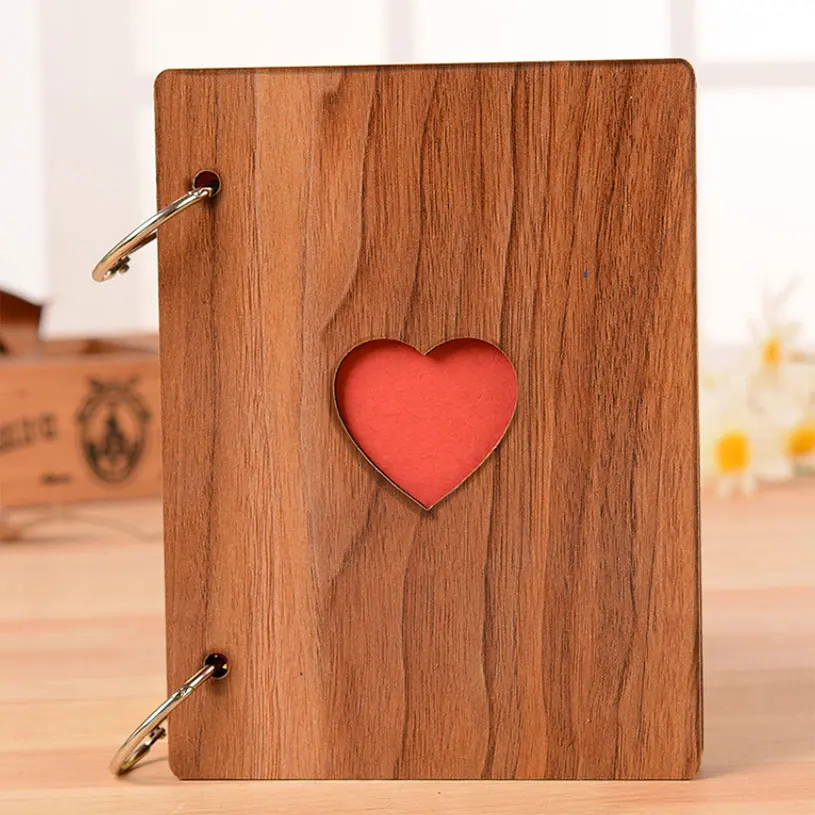 Creative 6 inch love wood album retro handmade album wedding youth album graduation photo album