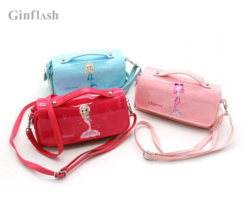 

1pc Cartoon Mermaid Princess Large capacity Pencil Case Pu Leather Portable Pencil Case Girl Gift Stationery School Supplies