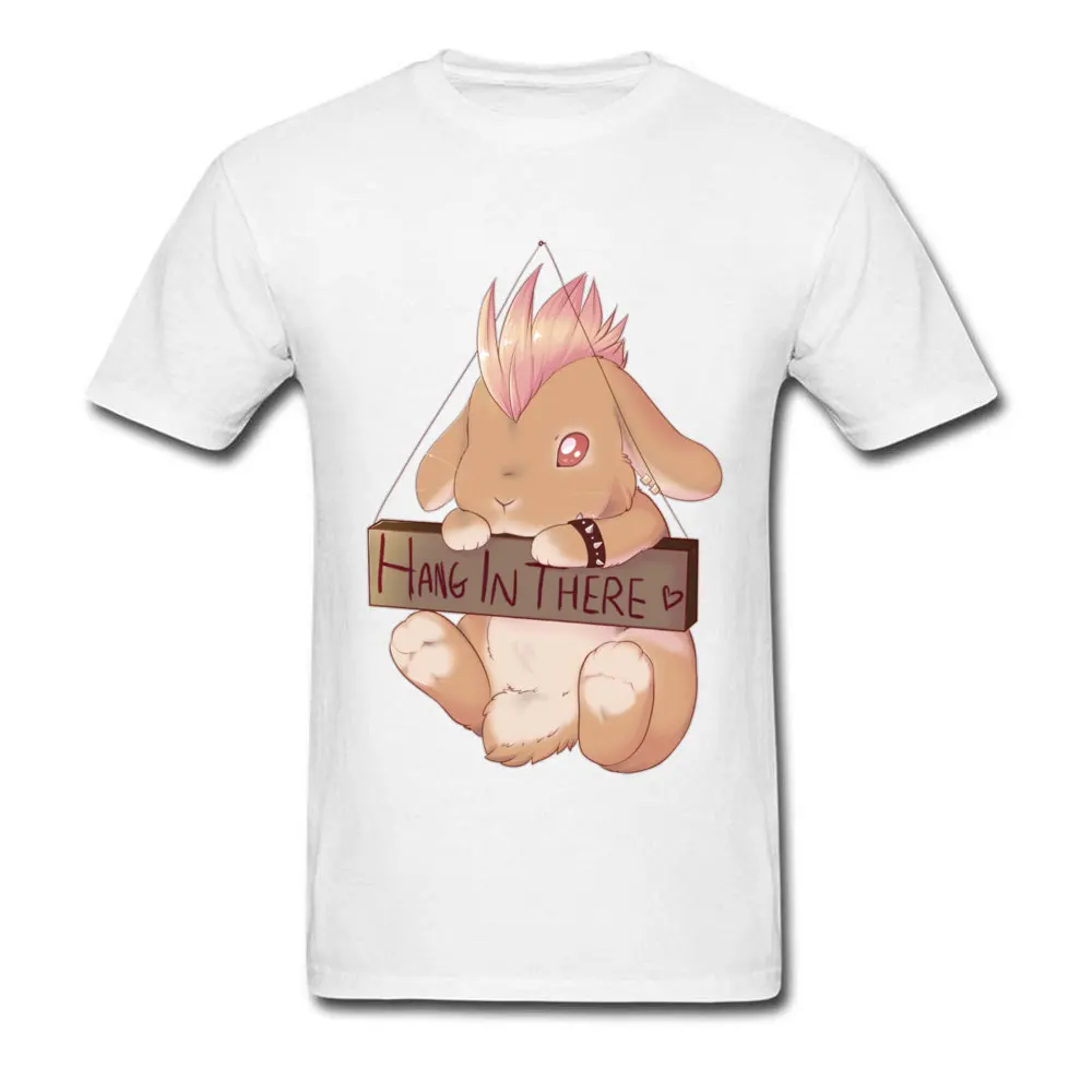 

Hang in there Casual Tshirt for Men 100% Cotton Shirts Summer Autumn Tops Tees Normal Sweatshirts Fashion O-Neck Rabbit T-shirt