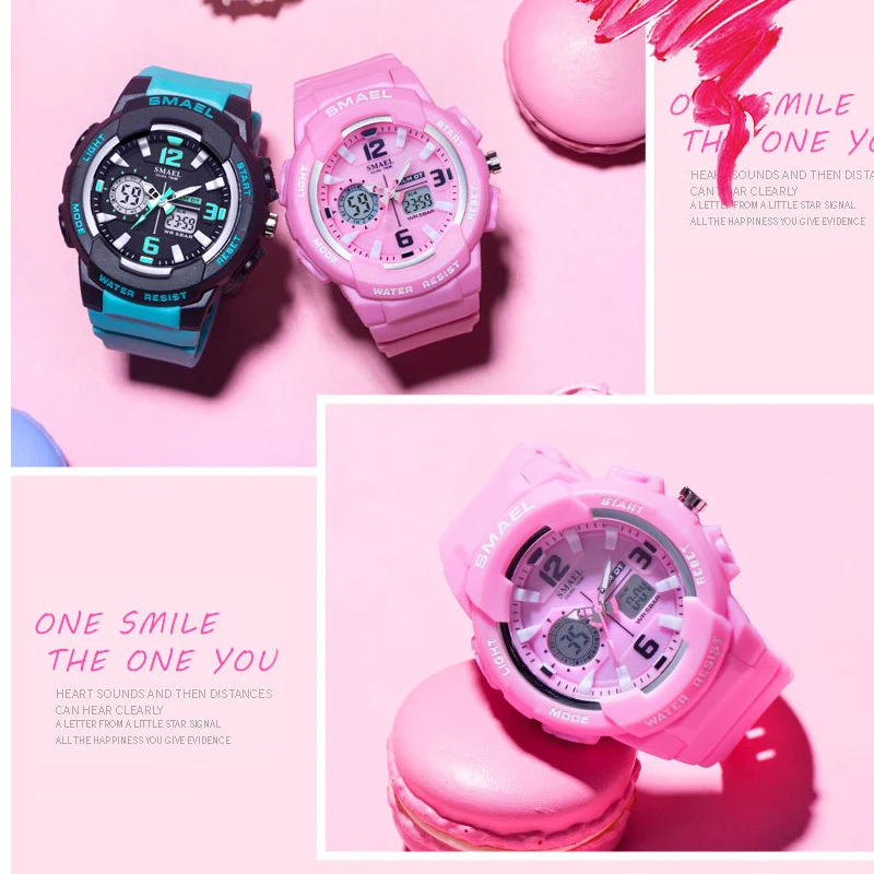 

SMAEL 2Pcs/Set Men Sport Watch Outdoor Fashion Couple LED Digital Quartz Watch Waterproof Casual WristWatch for Men Women Clock