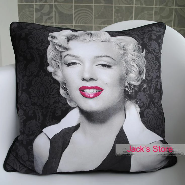 Черная Кожаная Обложка Мэрилин офисные подушки домашние декоративные диванные |