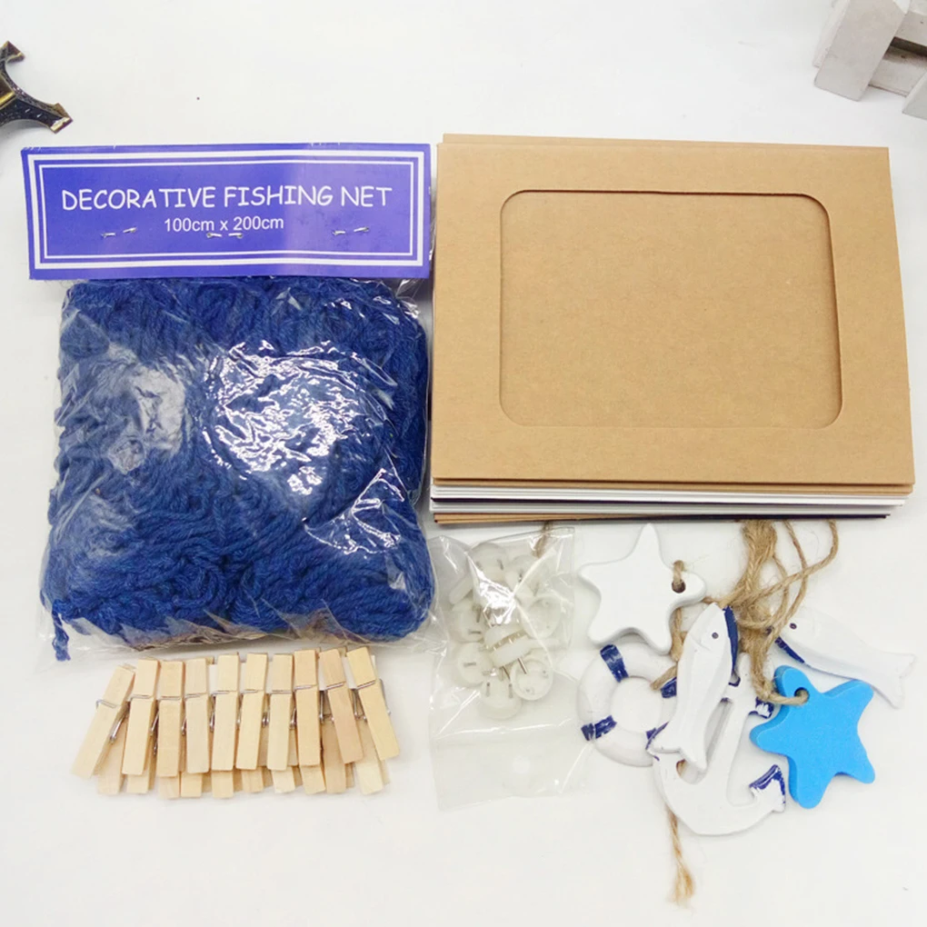 Фото Висячие рамки дисплея рыболовная сеть держатель картины Настенный декор