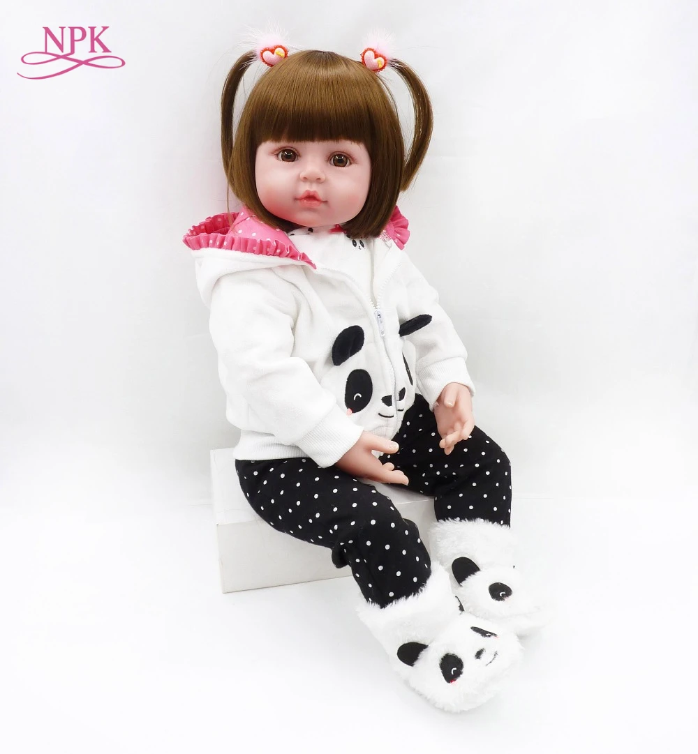 NPK 48 см reborn baby игрушка куклы Мягкий силиконовый винил reborn baby girl куклы bebes reborn bonecas play house игрушки для детей