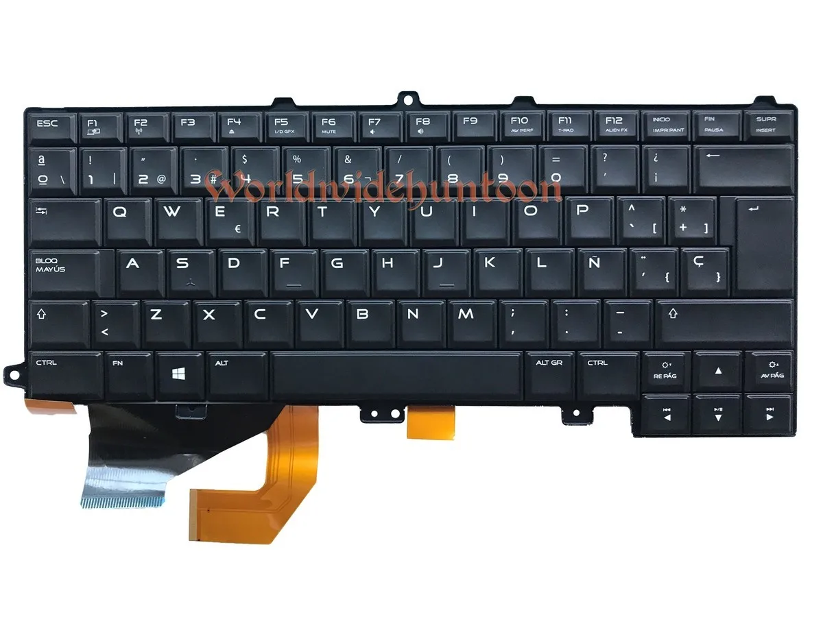 Оптовая продажа Высококачественная испанская клавиатура для ноутбука Dell Alienware