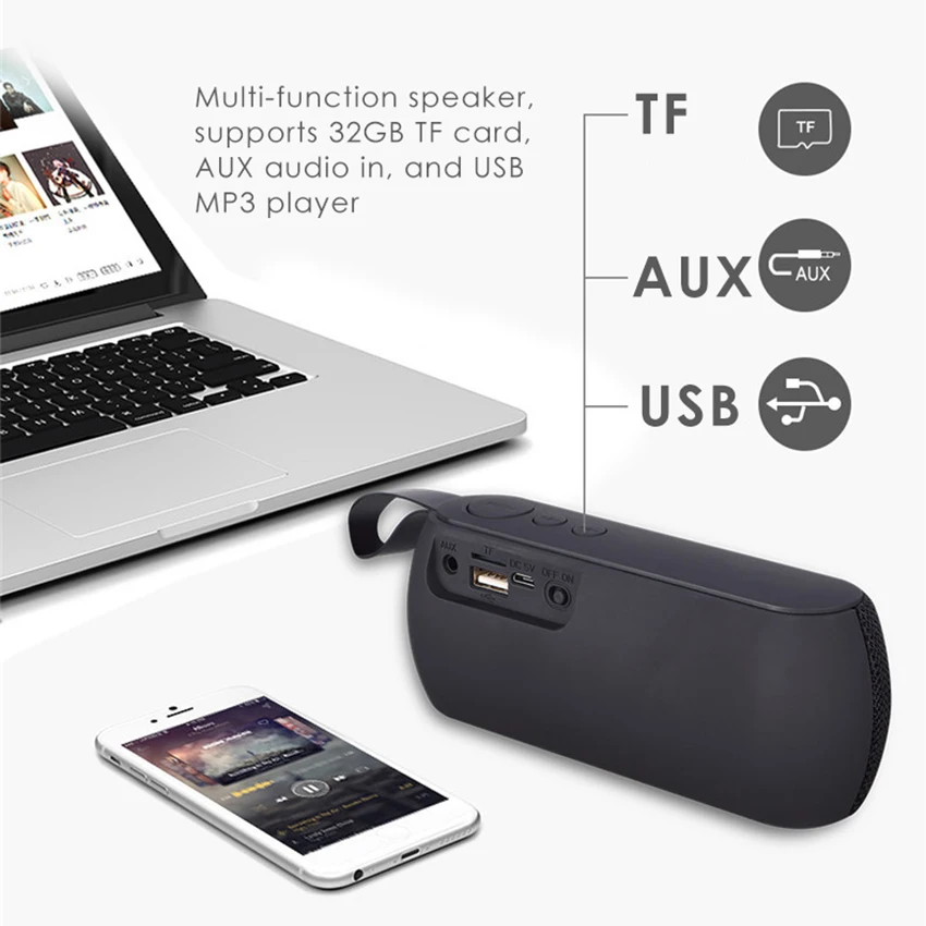 2018 уличный портативный Bluetooth V4.2 динамик беспроводной сабвуфер TF карта USB диск MP3