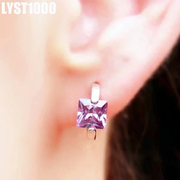 LYST1000 Jewelry Оптовая 925 стерлингов Серебряные серьги для Для женщин фиолетовый