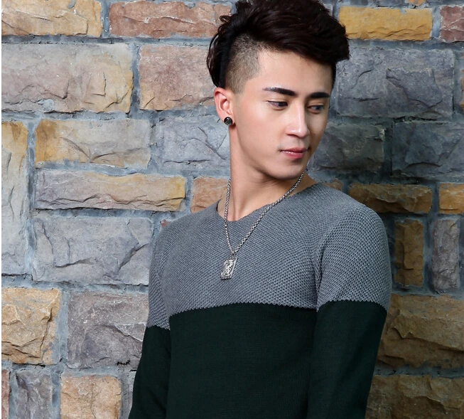 Men одежда мужчины в зима хлопок серый с v образным вырезом полный рукав причинно