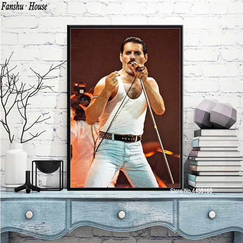 Светло-серый Плакат Freddie Mercury, богемная Рапсодия, Настенная картина, печать на холсте, живопись для гостиной, украшение дома - Цвет: Светло-серый
