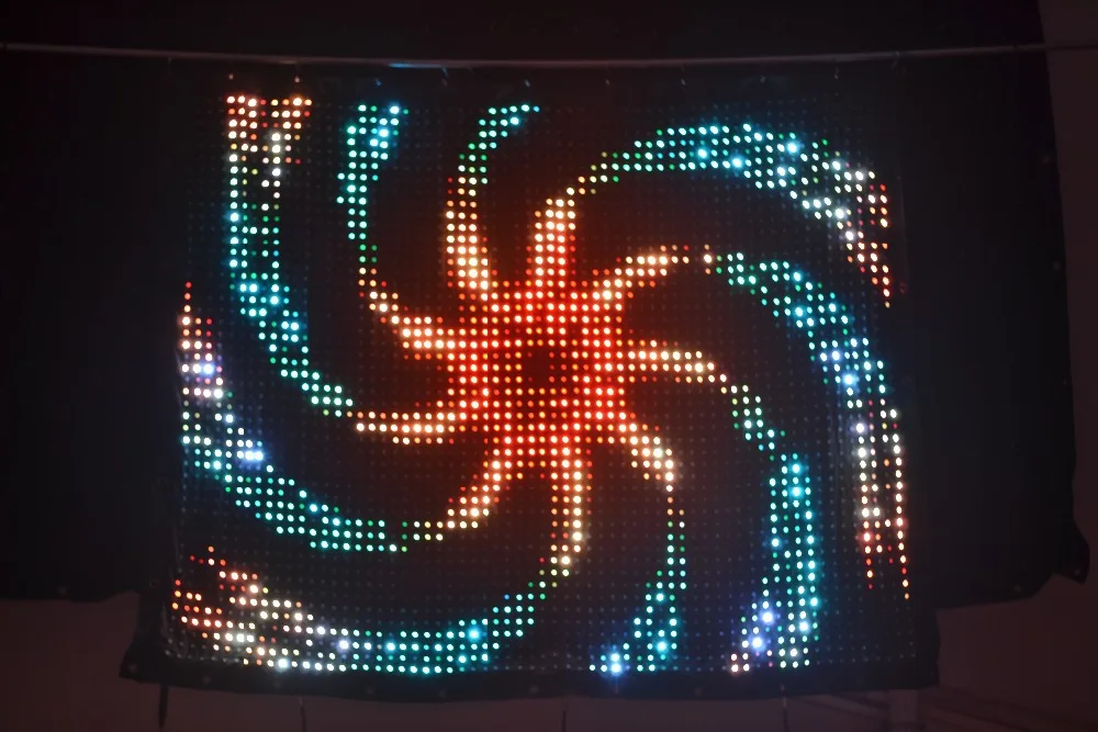2015 new Free shipping P3 1x3m Full Colour DJ LED Video Curtain Star Cloth Matrix Backdrop PC with software | Лампы и освещение