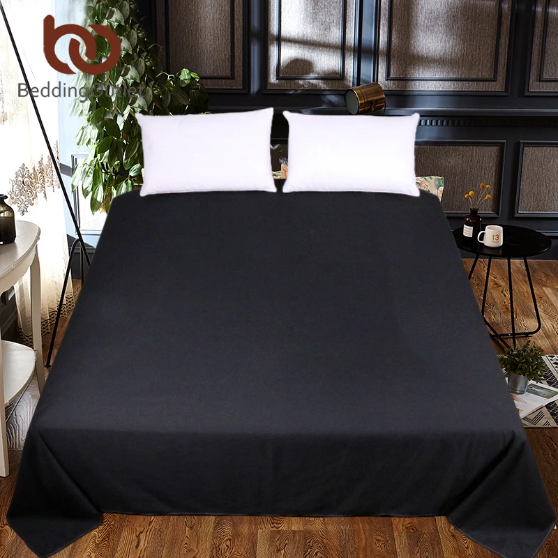 BeddingOutlet Solid Color Bed Sheet One Piece White Black Red Flat Microfiber Soft Bedding Bedspreads Twin Full Queen King | Дом и сад