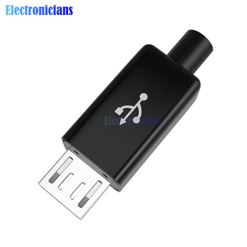 10 шт. DIY Micro USB с разъемом папа разъемы Комплект ж/крышки черный Diy Электронный Kit |