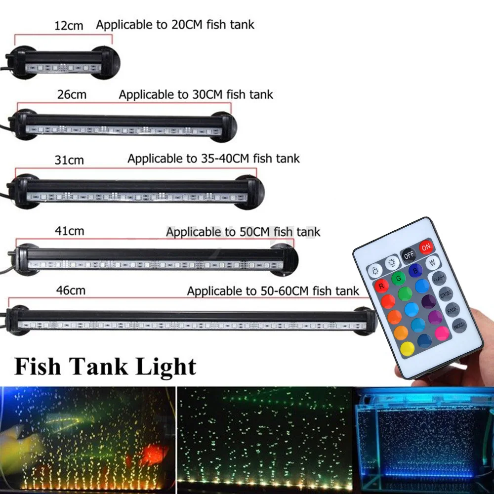 Аквариумный погружной светодиодный светильник RGB бар воздушный пузырь лампа управления водонепроницаемый аквариум для водных животных светильник ing украшение US/EU штекер