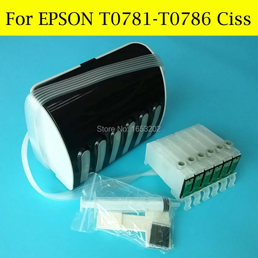 

Система непрерывной подачи чернил T0781 -T0786, 6 цветов/комплект, для Epson RX580 RX595 RX680 RX595 Artisan 50 R260 R380 RX680 Ciss