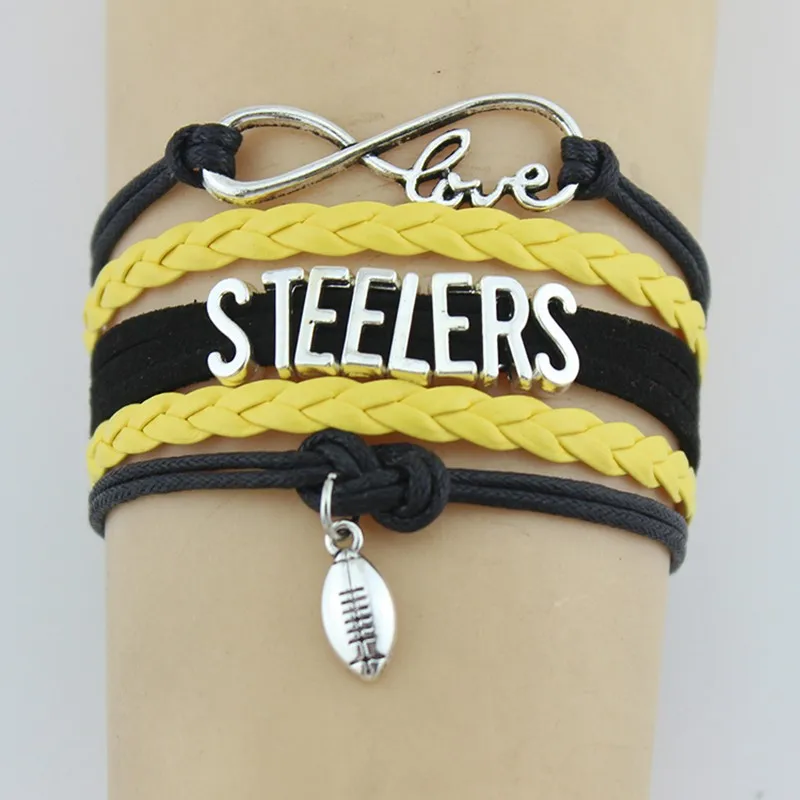 (Прямая поставка) Бесконечность любовь Steelers Браслеты Спортивный Шарм ручной