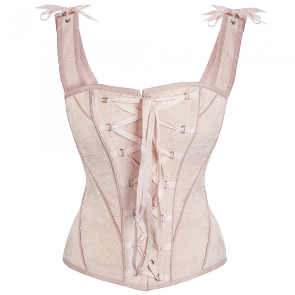 

2017 New Vintage Victorian Steampunk Corset 14 Steel Bones Cotton Overbust Corset Waist Trainer Corsets and Bustiers Corselet