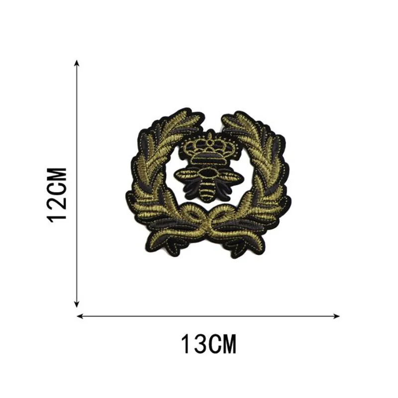 2 шт./компл. вышивка мотивами золотой венок с аппликацией в виде короны нашивки