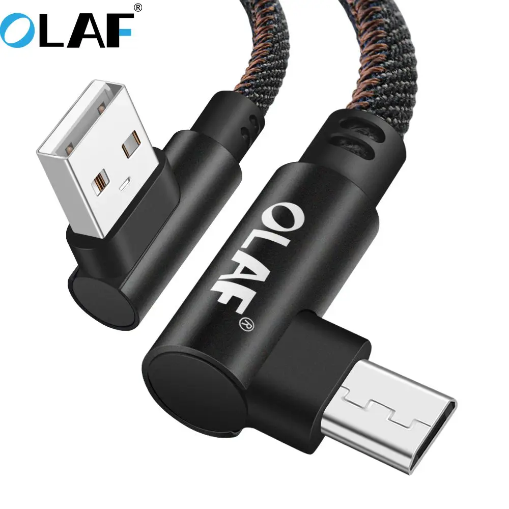 OLAF 90 градусов Micro USB кабель 2.4A Быстрая зарядка Usb для передачи данных Samsung Xiaomi Android