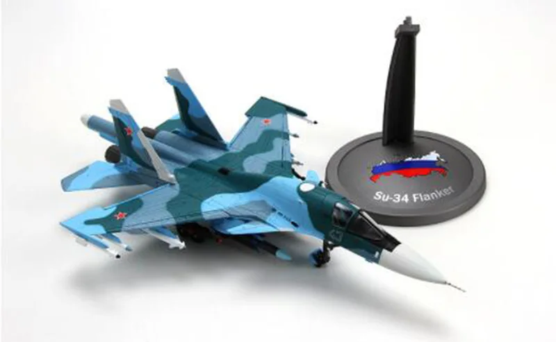 Коллекционная 1/72 сухой Su-34 с трёхмерными чертёжами Утконос бомбер статического su34 сплава литья под давлением игрушка Air Force с трёхмерными чертёжами детские подарки