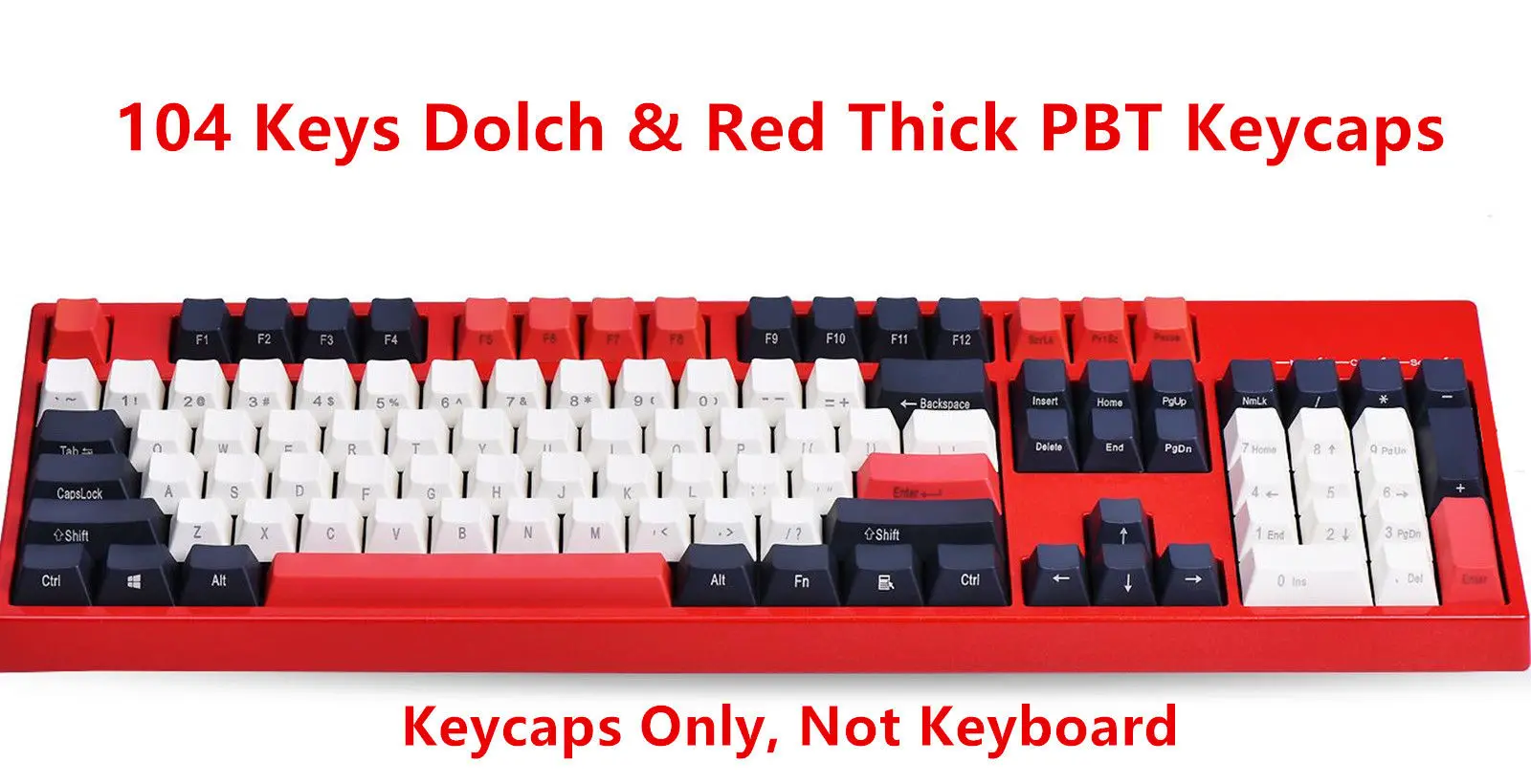 104 ключей Dolch Red Keycap набор Толстая PBT лазерная резьба Keyaps ANSI профиль колпачки для