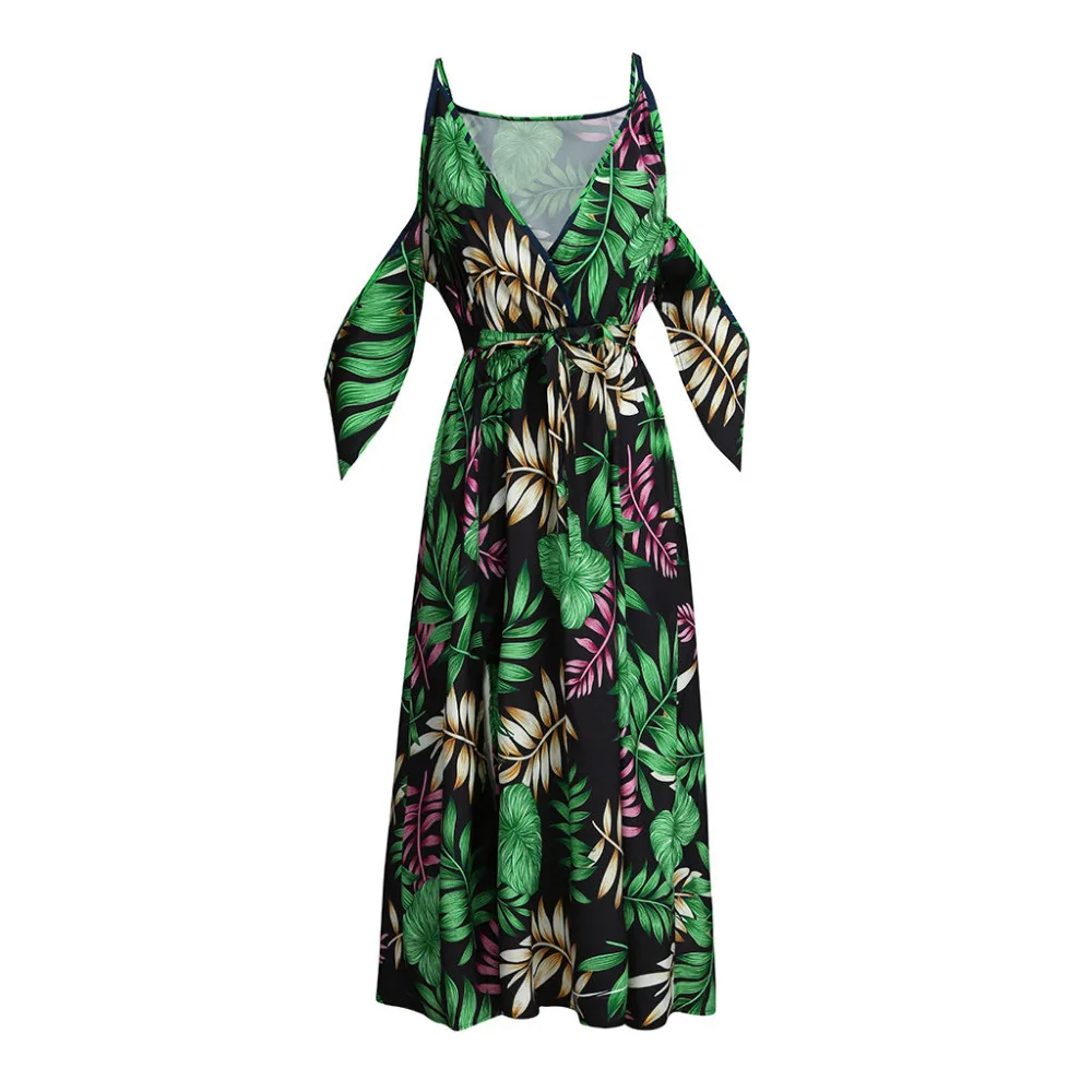 Для женщин плюс Размеры Повседневное богемный Off Shoulder Ruffled объединились платье дамы dressessukdress 2019 Мода