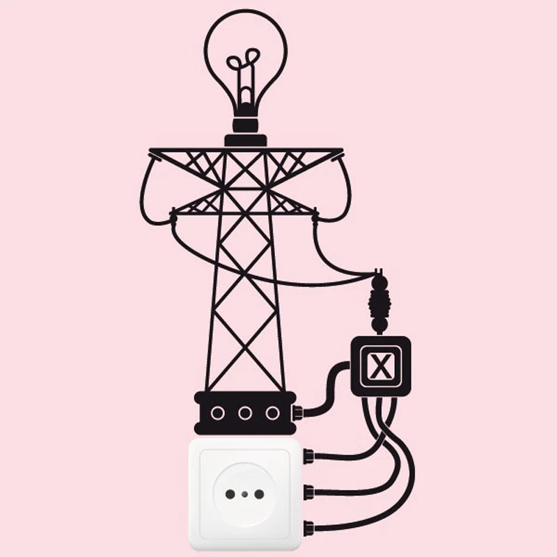 

Креативная Настенная Наклейка KUCADA WP1427 с лампочками для украшения дома