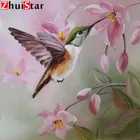 Полностью квадратная Алмазная вышивка ручной работы с натуральным Колибри Цветочная вышивка мозаика вышивка крестиком украшение для дома вышивка WHH
