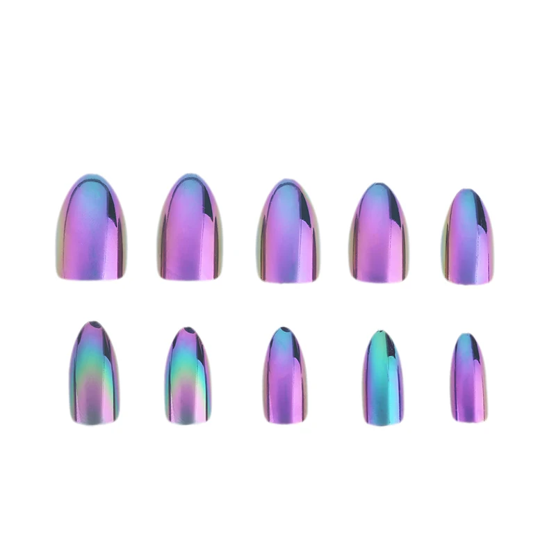 01 WAKEFULNESS 12 шт. Holo Stiletto накладные ногти зеркальные Типсы хром пигмент полное покрытие Поддельные Типсы для маникюра пресс на ногти инструменты - Цвет: 01