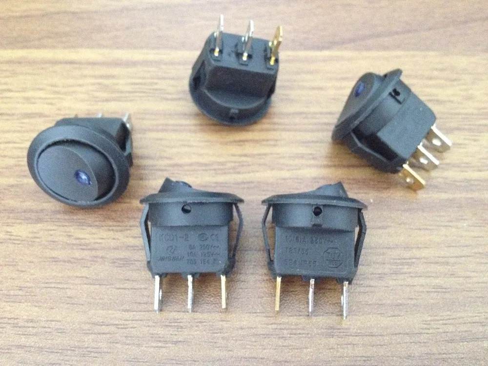 10 шт. 12В LED Dot Blue Light Автомобильная Лодка Круглый вкл/выкл кулисный переключатель