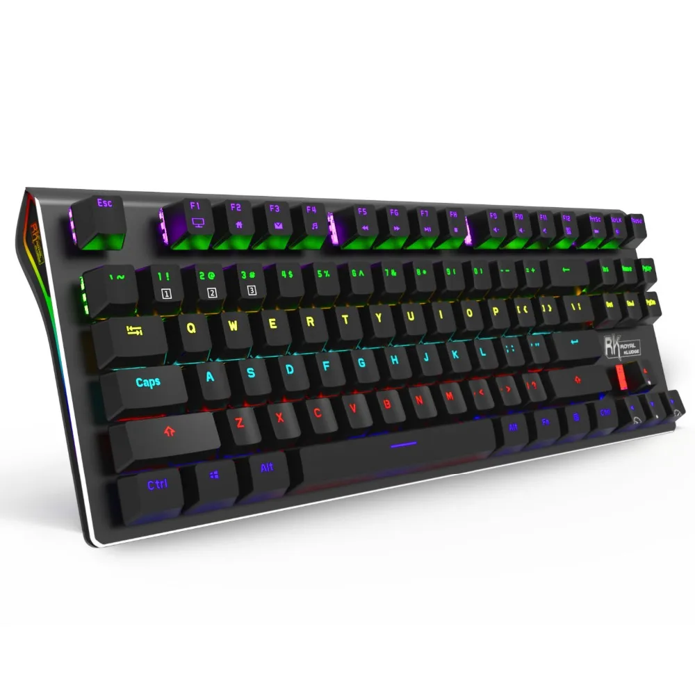 RK G87 87 ключей игровая механическая клавиатура с светодио дный синим