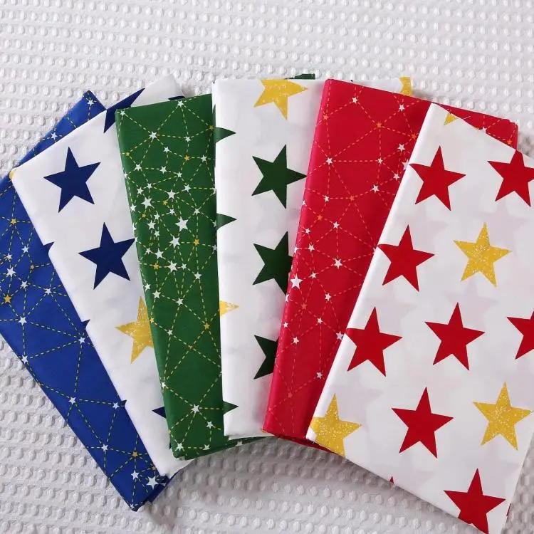 6 шт./лот хлопчатобумажная ткань со звездами в стиле пэчворк мультяшная для