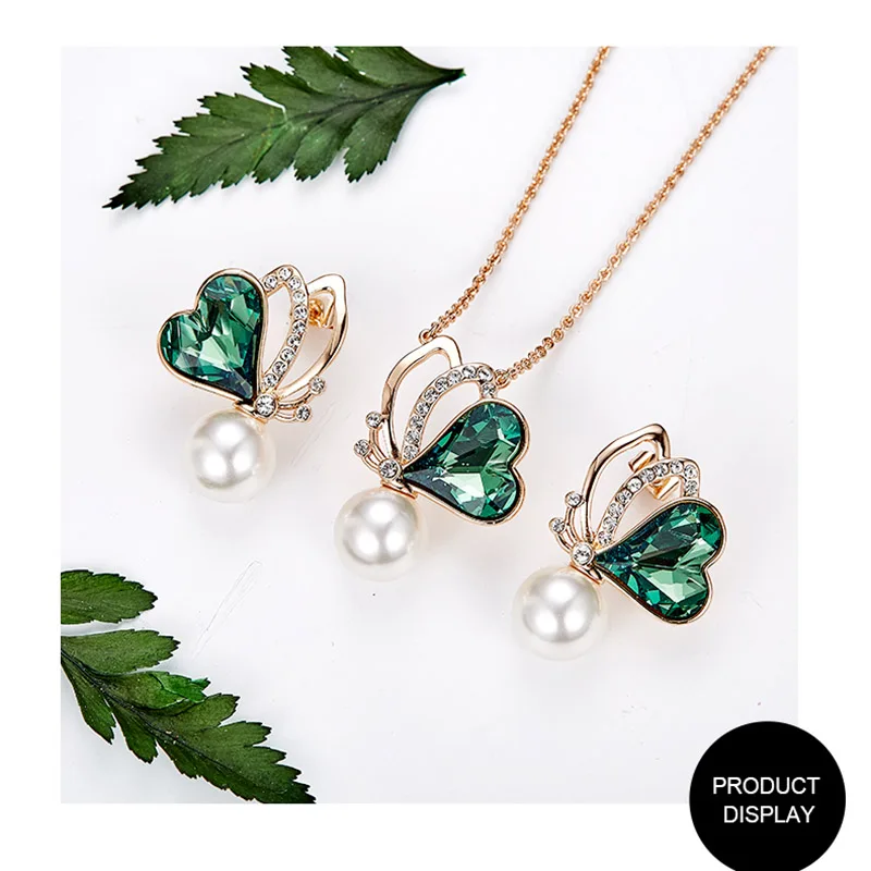 LuxJuly женские золотые ювелирные наборы украшенные кристаллами от Swarovski ожерелье в