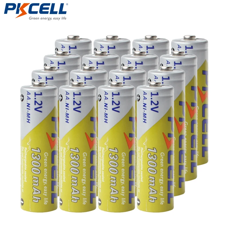 

Аккумуляторная батарея PKCELL AA NiMH, 16 шт./лот, 1300 мАч, 1,2 В, Ni-MH, 2 А