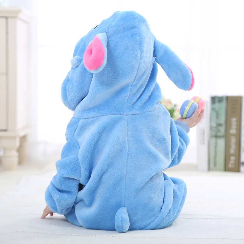 0-1-2 лет фланелевый детский комбинезон весна-осень утка панда для младенцев