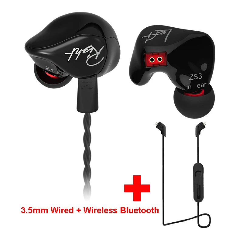 KZ ZS3 HiFi телефон Bluetooth наушники с микрофоном 2 съемный кабель провод приемника