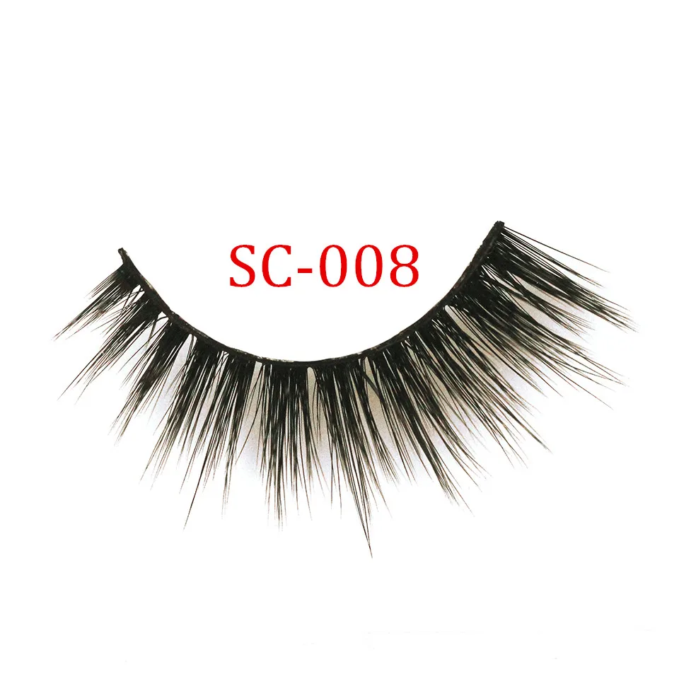 SC-008 NEWCOME 24 стиля 3D 6D накладные ресницы из норки полная полоса ресницы ручной работы мягкие ресницы Think Cross наращивание ресниц макияж - Цвет: SC-008