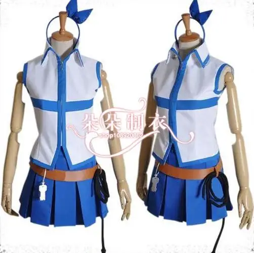 2016 Fairy Tail Люси хартфилия по умолчанию Форма Косплэй костюм вечерние платье |